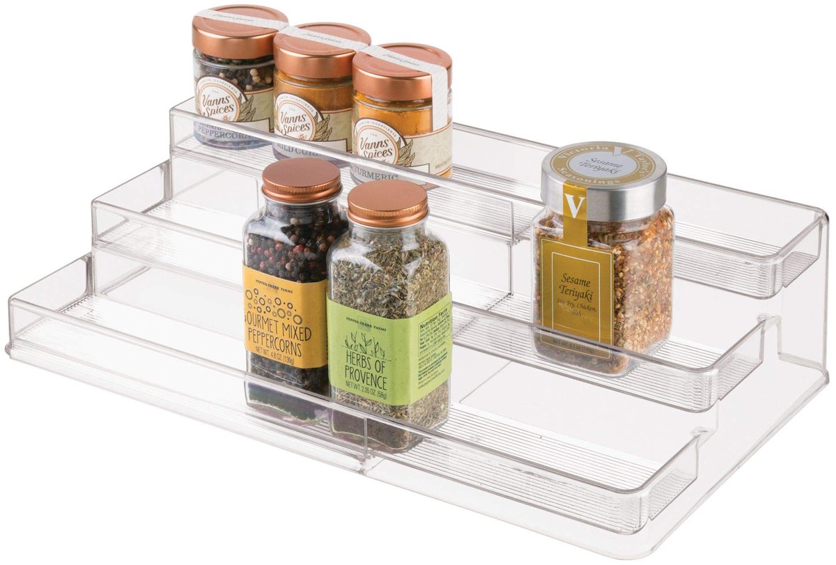 Unyqoos® Kruidenrek met Uittrekbare 3-Lagen voor Optimale Keukenorganisatie en Zichtbare Kruidenopslag