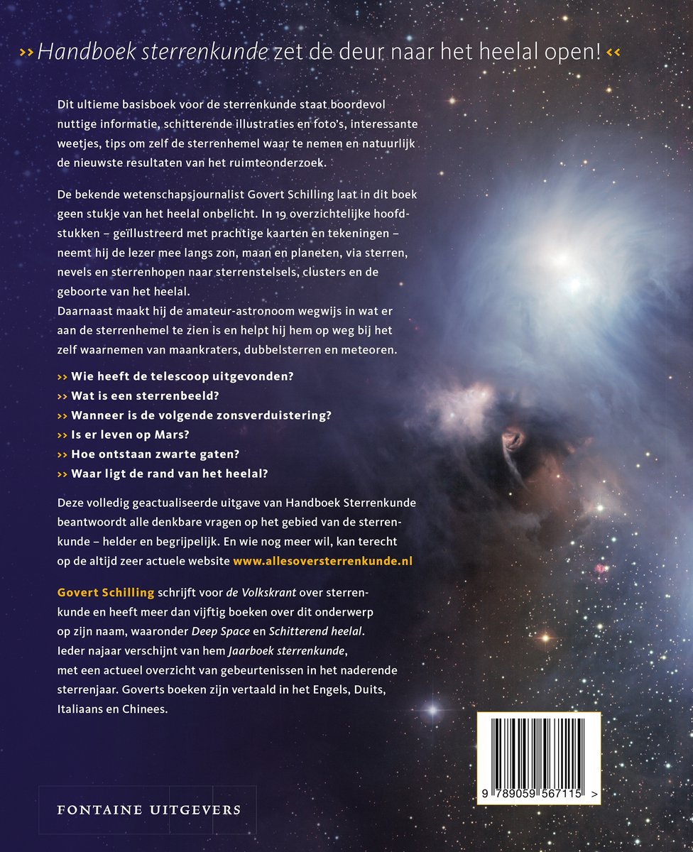 Handboek sterrenkunde - back cover