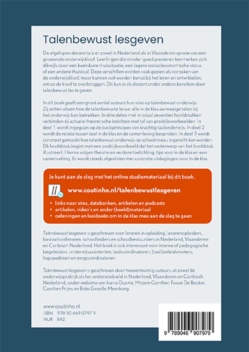 Talenbewust lesgeven - back cover