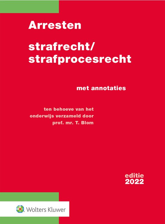 Arresten strafrecht/strafprocesrecht 2022 - cover
