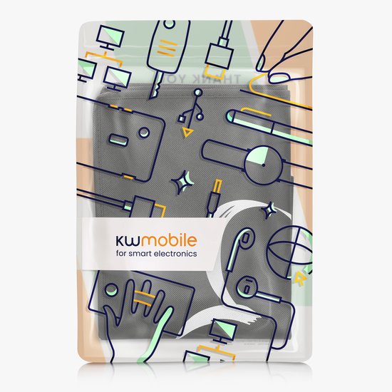 kwmobile Beschermhoes geschikt voor Thermomix Thermomix TM5 / TM6 met Varoma - Hoes voor keukenmachine in wit / zwart - Brushed Hart design van Merkloos — afbeelding 3