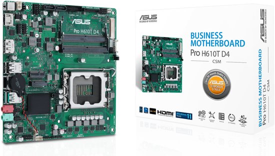 ASUS Pro H610T D4-CSM H610 LGA 1700 Thin Mini ITX
