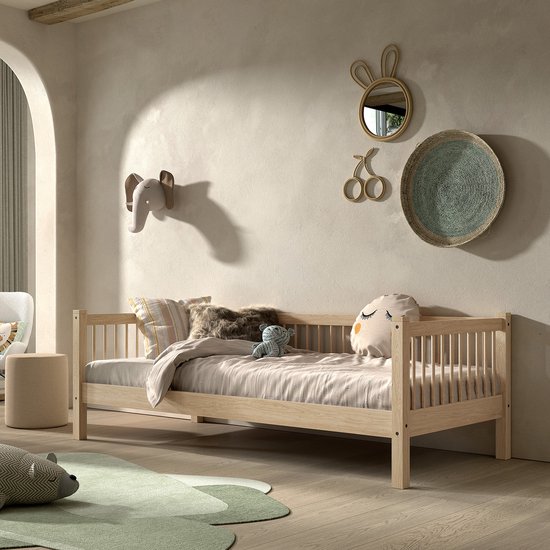 Kajuitbed Forrest 90x200 cm - massief beukenhout - Vipack - Kajuitbed - Bruin - Hout Eenpersoons Kajuitbed