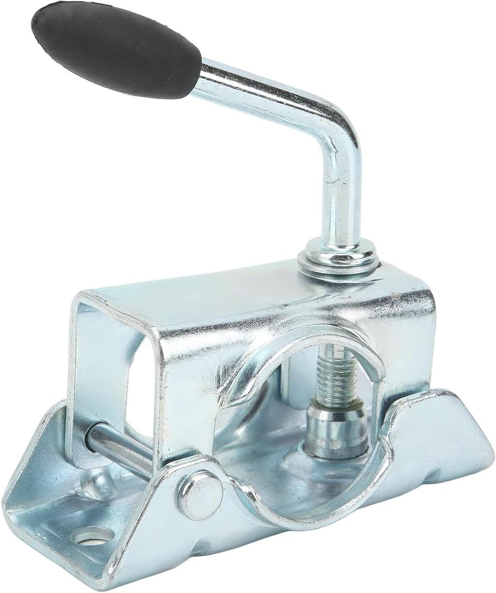Jockey Wheel Support Clamp - High Strength Stainless Galvanized Iron Bracket for Motorhomes and Trailers