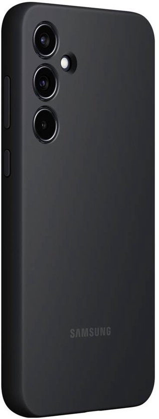Zwarte Samsung telefoonhoes, achterkant met drie camera-uitsparingen en Samsung logo.