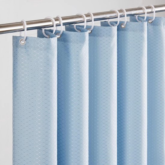 Douchegordijn waterdicht vlekbestendig badkamergordijn, meiju 3D rozenbloemprint polyester wasbaar sneldrogend gordijn met 12 haken voor douchecabine (elegant, 150x180cm