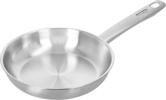 Demeyere Bistro 3 RVS Koekenpan – 20 cm Bakpan Uit Roestvrij Staal – Braadpan Geschikt Voor Alle Warmtebronnen Inclusief Inductie – Duurzaam – Volledig PFAS – PFOA – en PTFE Vrij