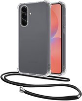 Hoesje - Geschikt voor Samsung Galaxy A36 - Met Koord - Shock Proof - Siliconen Case - Back Cover - Telefoonkoord - Telefoon Hoes Shockproof - Telefoonketting - Transparant