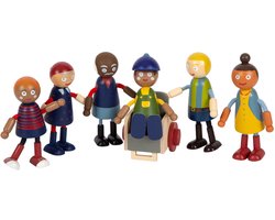 Small Foot - Houten Poppenhuis Familie met Rolstoel, 6st.