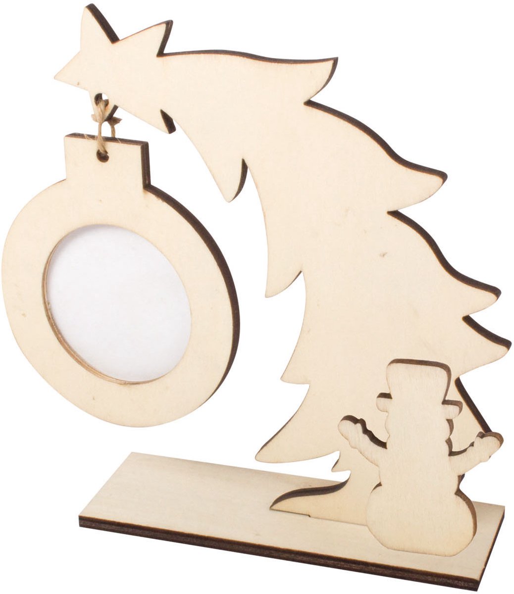 Fotolijst knutselset kerst kleur je eigen houten lijstje creatief.