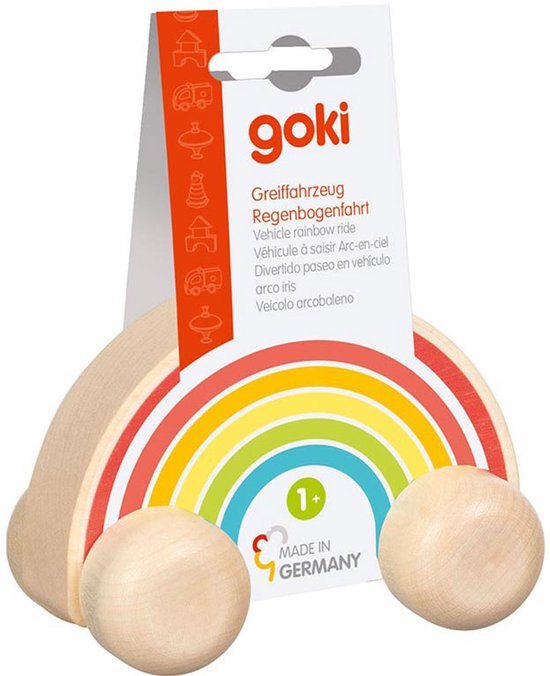 Goki Véhicule en Bois Arc-en-Ciel