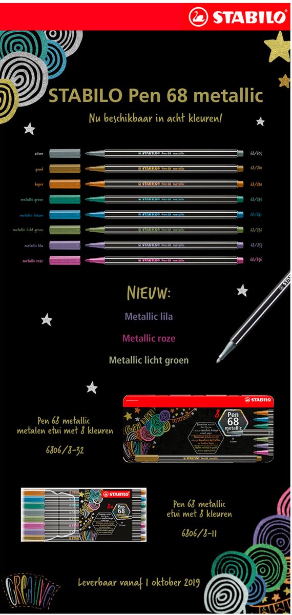STABILO Pen 68 Metallic - Premium Metallic Viltstift - Etui Met 8 Kleuren — afbeelding 16