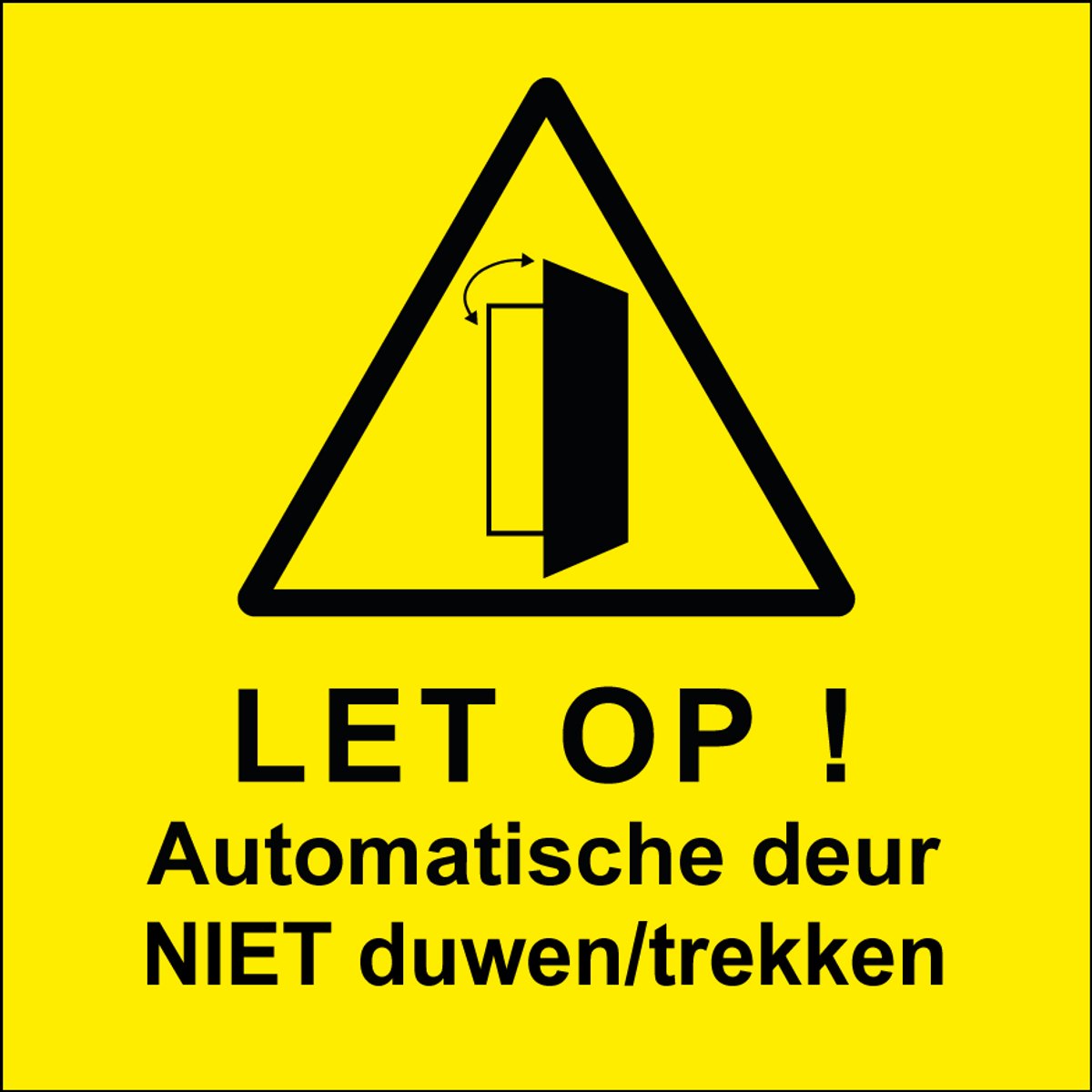 Automatische deur sticker 150 x 150 mm