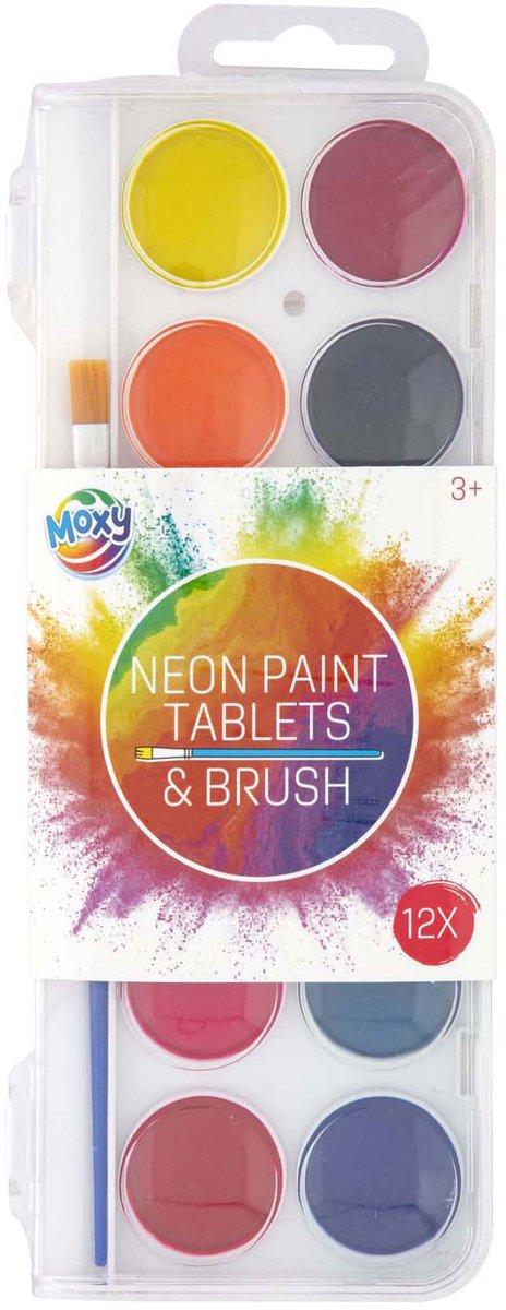 Moxy 12 Neon verftabletten incl. penseel