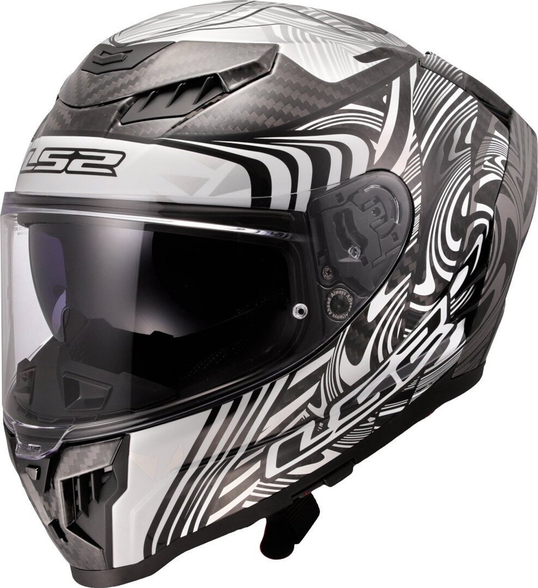 LS2 Helm Dragon Enthum FF807 zilver maat L