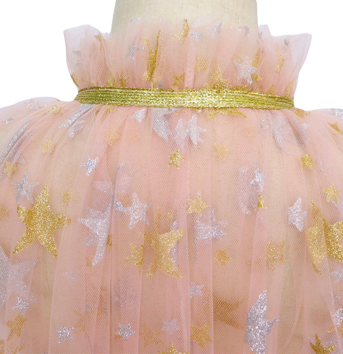 Joya Kids® Verkleedcape met Accessoires Beige kleuren | Prinsessencape | Cape Set | Unicorn | Meisje Verkleedset | Carnvalskleding Meisjes | Met Kroon, Staf, Handschoenen en Sieradenset — afbeelding 7