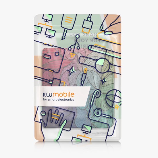 kwmobile e-reader hoesje geschikt voor Kobo Libra Colour hoes - E reader flip case met magnetische sluiting - Ereader cover - Kleurrijk design in roze / blauw / groen van Merkloos — afbeelding 5