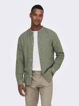 Only & Sons Chemise Onscaiden Ls Solid Linen Mao Shirt 22019173 Swamp Mens Size - M