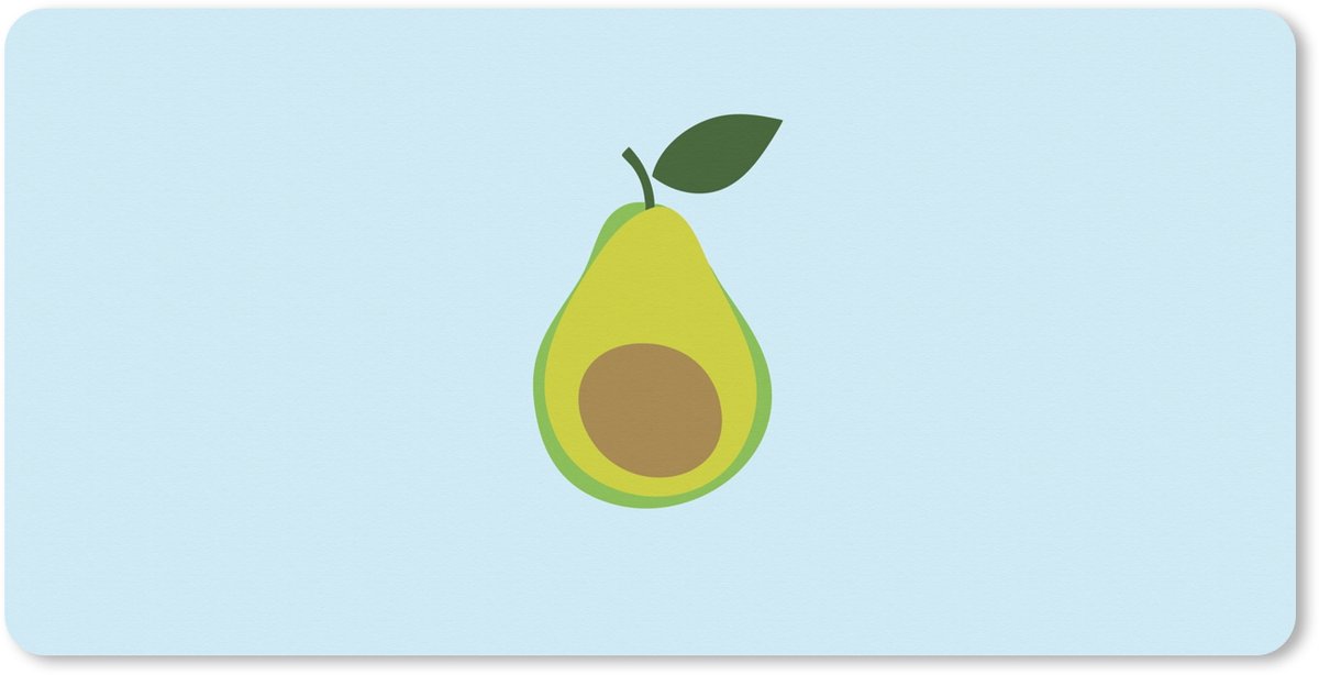 Muismat XXL 90x45 cm - Bureau onderlegger - Bureau mat Avocado - Illustratie - Groene - Vrucht - Bureaumat - Gaming mousepad xl - Bureaulegger groot - Computer deskmat