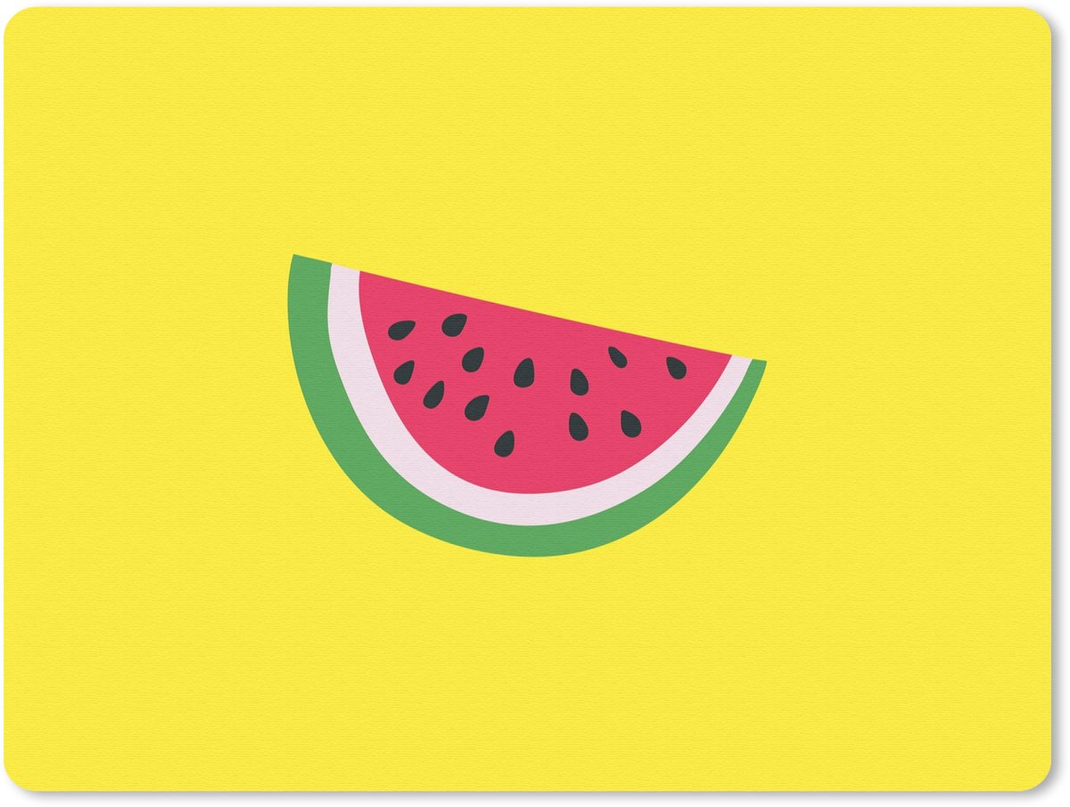 Muismat 23x19 cm - Mousepad Fruit - Watermeloen - Geel - Muismatten