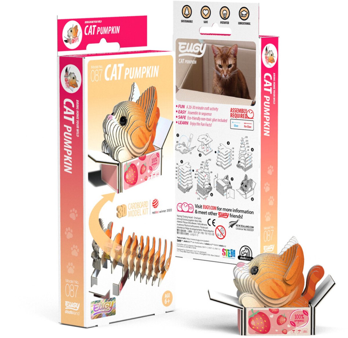 EUGY 3D Puzzel - Katten - Pumpkin - Katten - Duurzaam - Verzamel Ze Allemaal - 6 Jaar — afbeelding 4