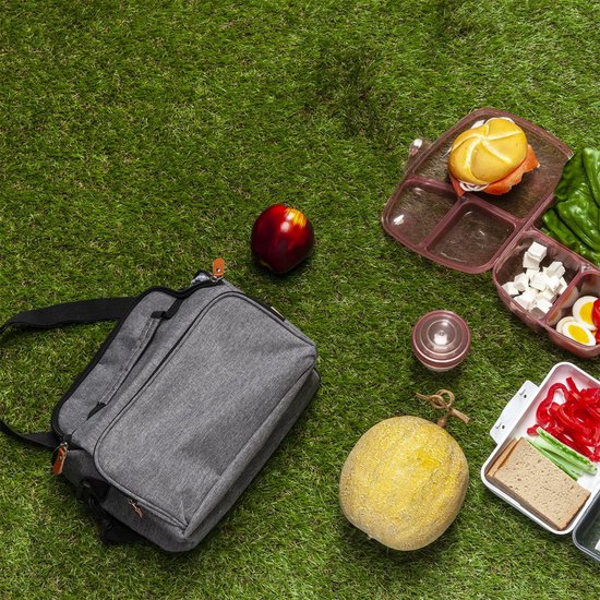 Cook Concept Koeltas - voor lunchpakket of drankjes - 7 liter - 26 x 12 x 21 cm - Draagband - Grijs - Picknick tas van Cook Concept — afbeelding 3