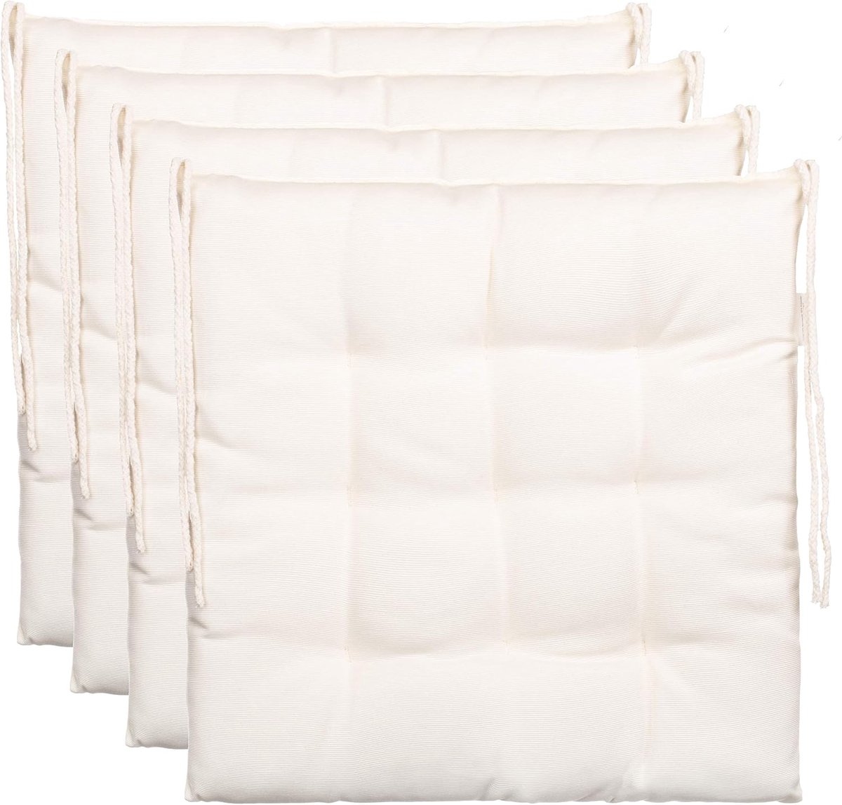 Ibenzoa Premium Polyester Stoelkussenset - Vierdelige Wit Set voor Verhoogd Comfort