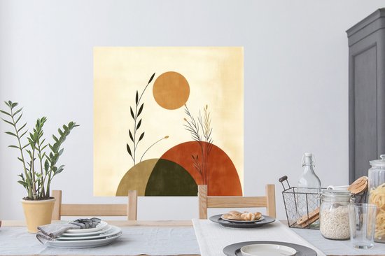 Stickers muraux - Film adhésif - Plantes - Abstrait - Formes - 100x100 cm - Film adhésif - Stickers muraux chambre enfant - Papier peint autocollant XXL - Papier peint autocollant - Film adhésif