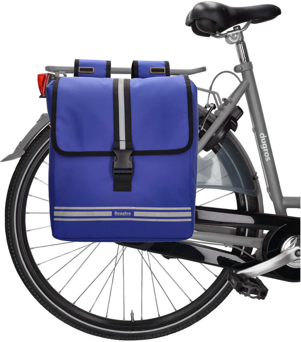 Beagles Bicycle Originals Fietstas - Dubbel - Waterafstotend - Overslag - 2 x 17 L - Kobalt