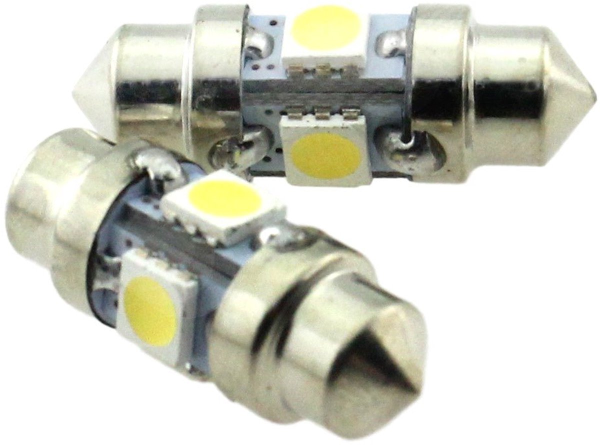 C5W 31mm autolamp 2 stuks | LED festoon | 4-SMD daglichtwit 6000K | 12 Volt - 1.5 Watt