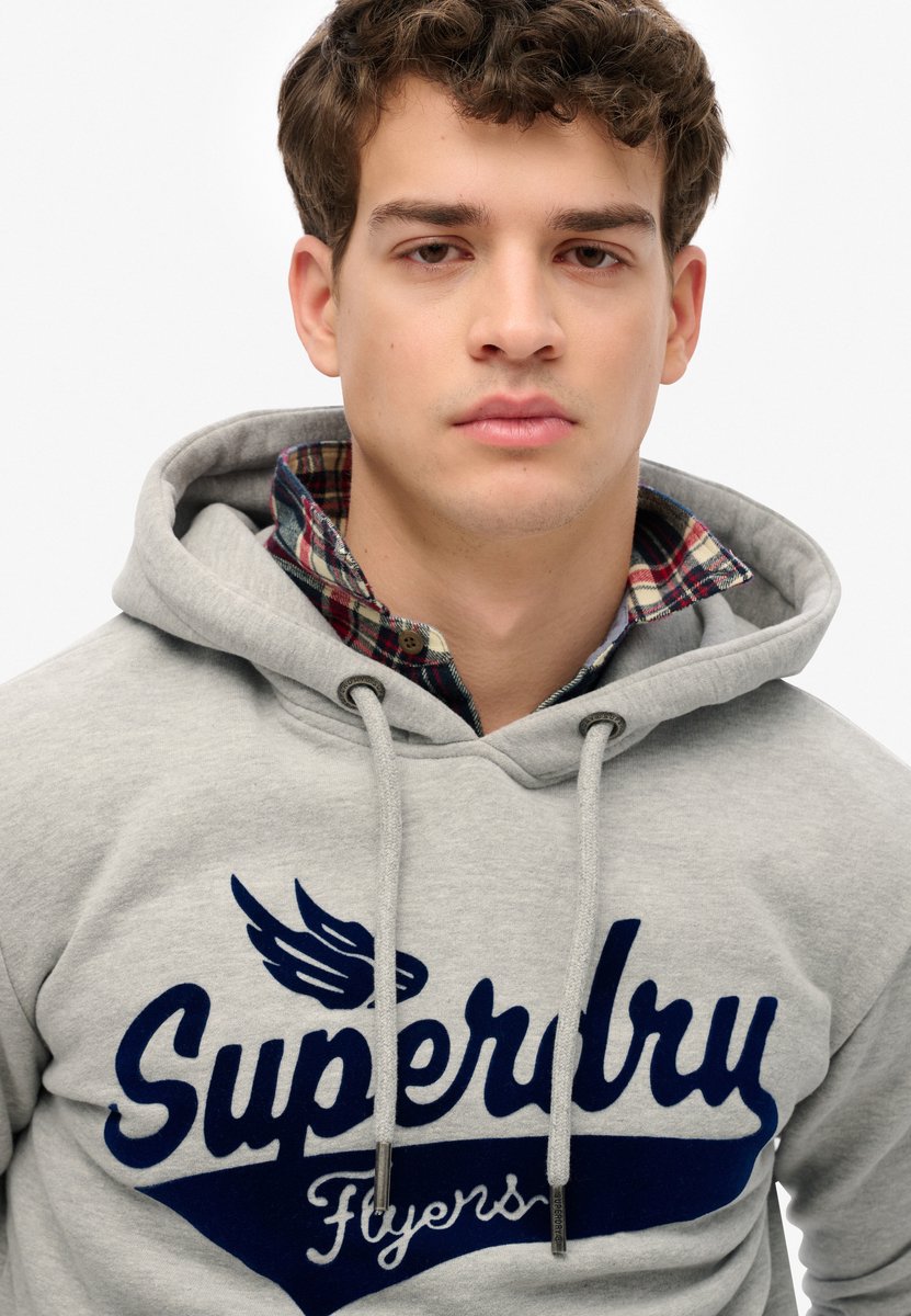 Superdry Flyers Script hoodie Heren Hoodies Grijs