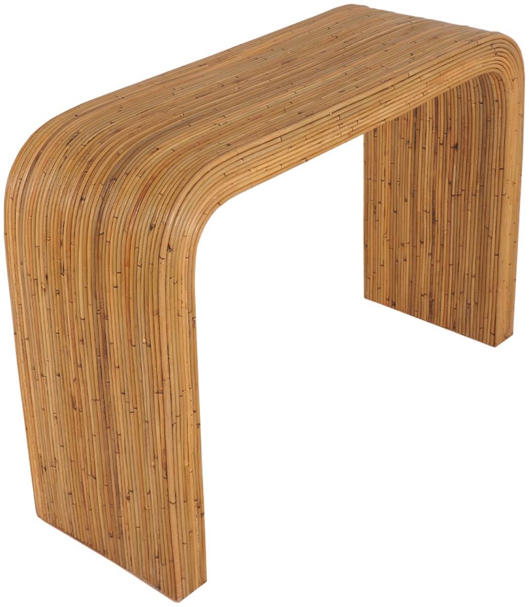 sweeek - Rotan sidetable naturel, 110cm, afgeronde hoeken