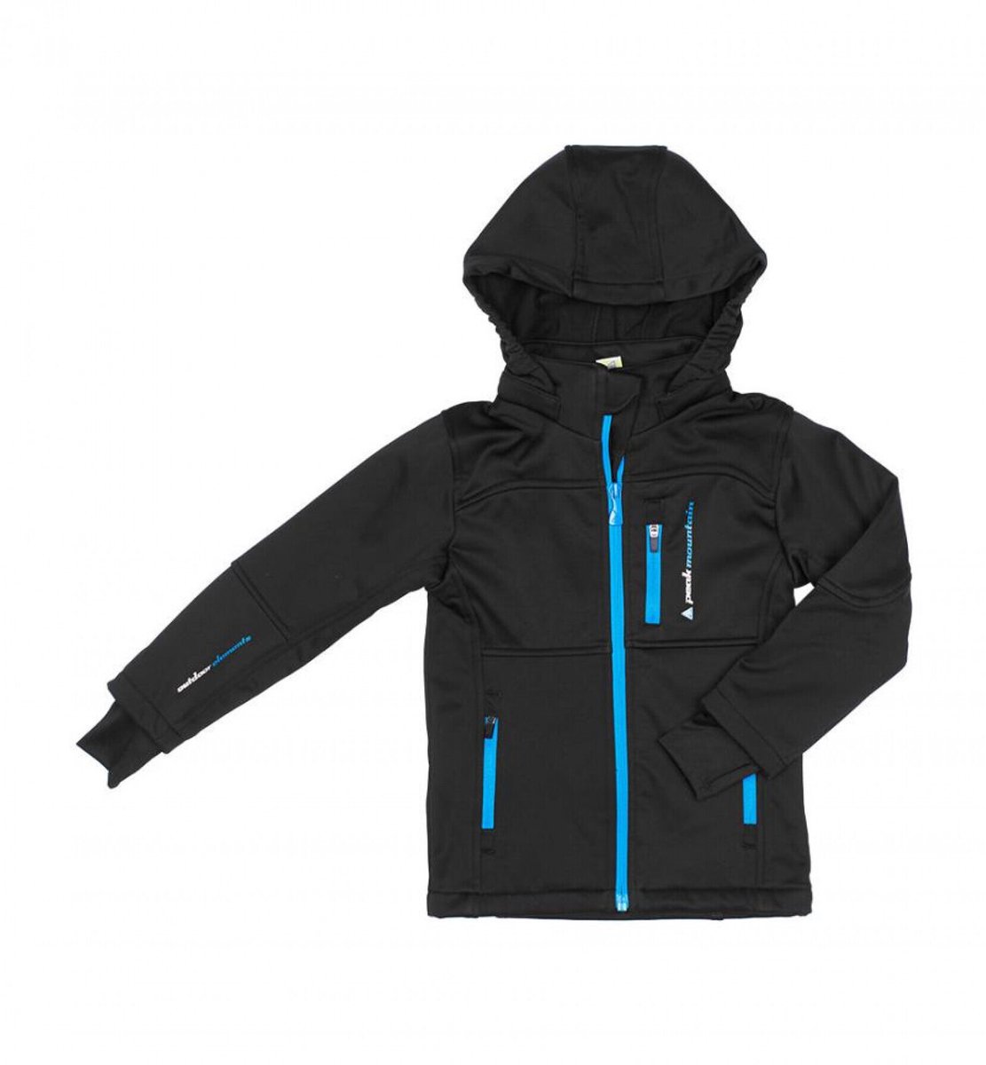 Kinder softshell jas Peak Mountain Ecanne Zwart