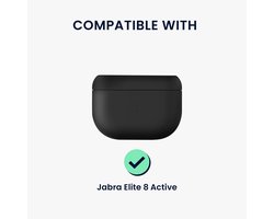 kwmobile oordopjes case geschikt voor Jabra Elite 8 Active hoesje - Oortjes cover met handstrap - In-ear koptelefoon hoes - Silicone in zwart