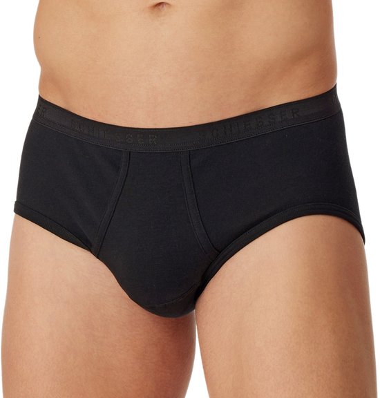 Schiesser Lot de 4 slips de sport pour hommes avec ouverture Original Classics à côtes fines