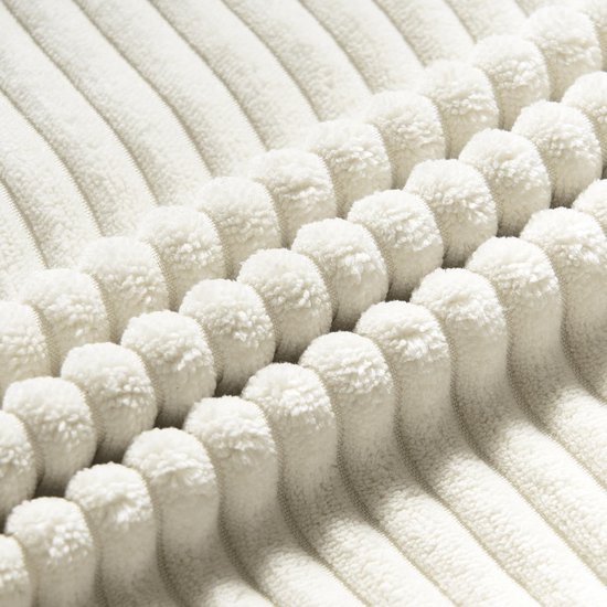 EMEMA Kussenhoezen van corduroy, langwerpig, gestreept, zacht, voor thuis op de bank of in de slaapkamer, decoratieve kussenhoezen, 30 x 50 cm, set van 2, beige