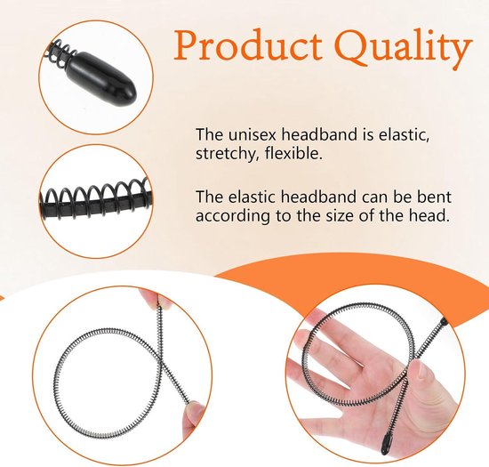 Bandeaux en métal pour hommes - Set de 9, design ondulé, antidérapants pour le sport, le yoga, la danse et le maquillage