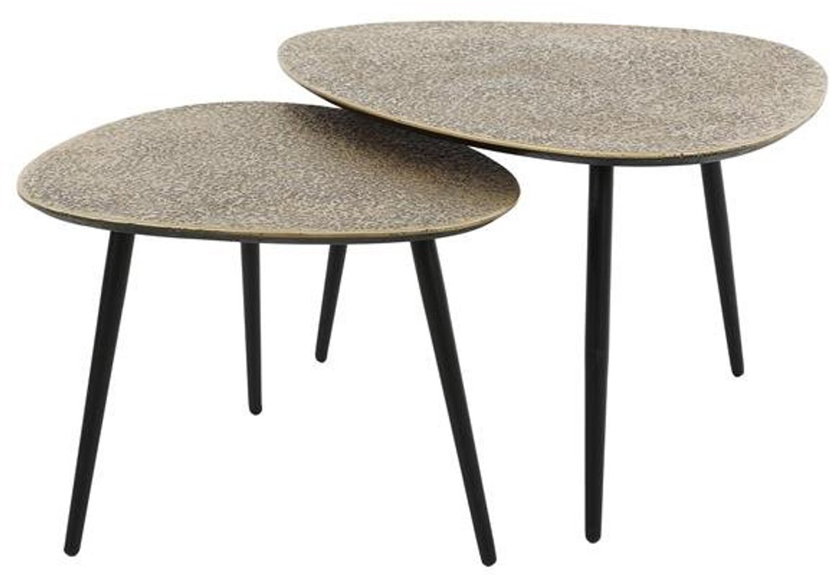 Salontafel Organisch Ovaal (Set van 2) - Hout (80 cm x 59 cm x 43 cm) - Salontafel Groot - Salon Tafel Boomstam Binnen - Ronde Salontafel - Woonkamer Tafel - Salontafels Industrieel - Salontafel Landelijk - Coffee Table