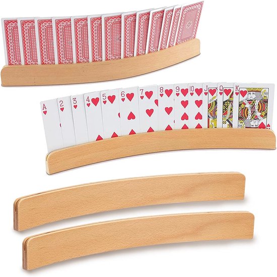 4 Stuks Transparante Speelkaarthouders – Acryl, Handsfree Kaartstandaard, Voor Poker, Bridge En Gezelschapsspellen, Compact