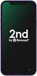 Paarse iPhone 12 Mini met donkergroen scherm.