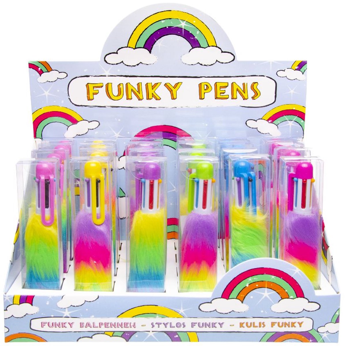 Duckiez Fluffy Balpen 6 Kleuren Inkt - 24 stuks