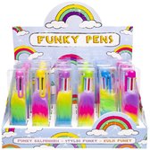 Duckiez Fluffy Balpen 6 Kleuren Inkt - 24 stuks