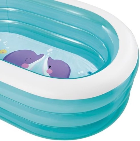 Piscine Opblaasbaar My Kinder pour Enfants, 163 cm x 107 cm x 46 cm, Blauw avec joli imprimé, à partir de 3 ans