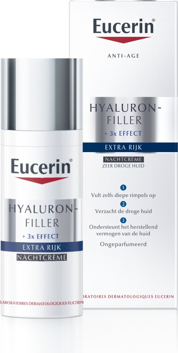 Goedkoopste Eucerin Hyaluron-Filler Anti-Aging Nachtcrème - Extra rijk - Anti-Age Crème voor Zeer Droge Huid - Hyaluronzuur en 5 Ureum - 50 ml