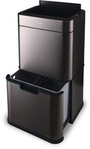 FlinQ Senzaro - 60L Prullenbak Afvalscheiding - Vuilnisbak - Afvalscheidingsprullenbak - Afvalemmer - Bewegingssensor - Stainless