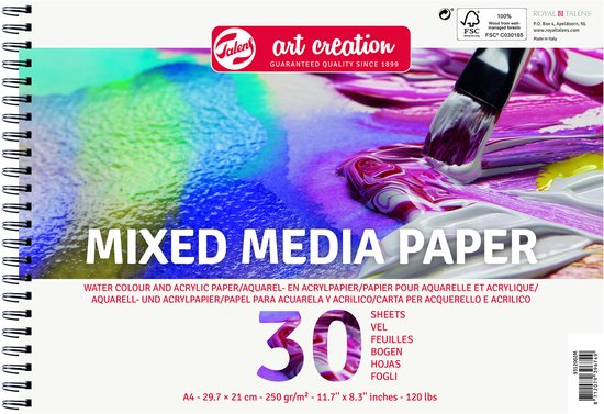 Talens Art Creation Mixed Media Papier A4 250 g 30 Vellen