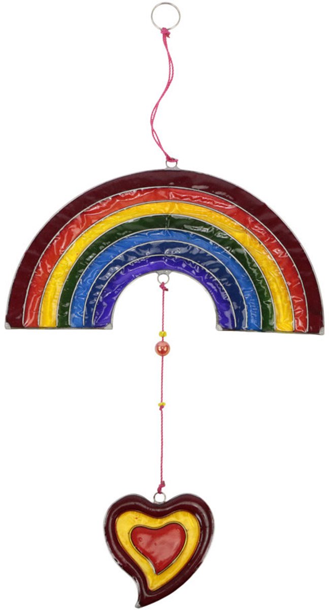 Mobiel resin regenboog/hart meerkleurig