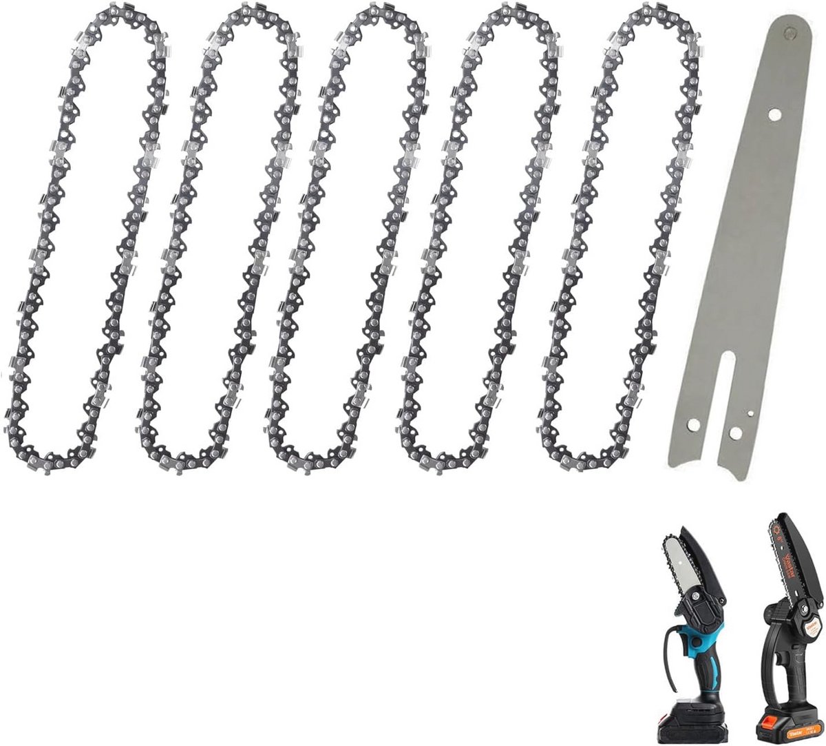 Vervangende 6 Inch Mini Kettingzaag Kettingen - Set van 5 voor Handheld Gereedschap