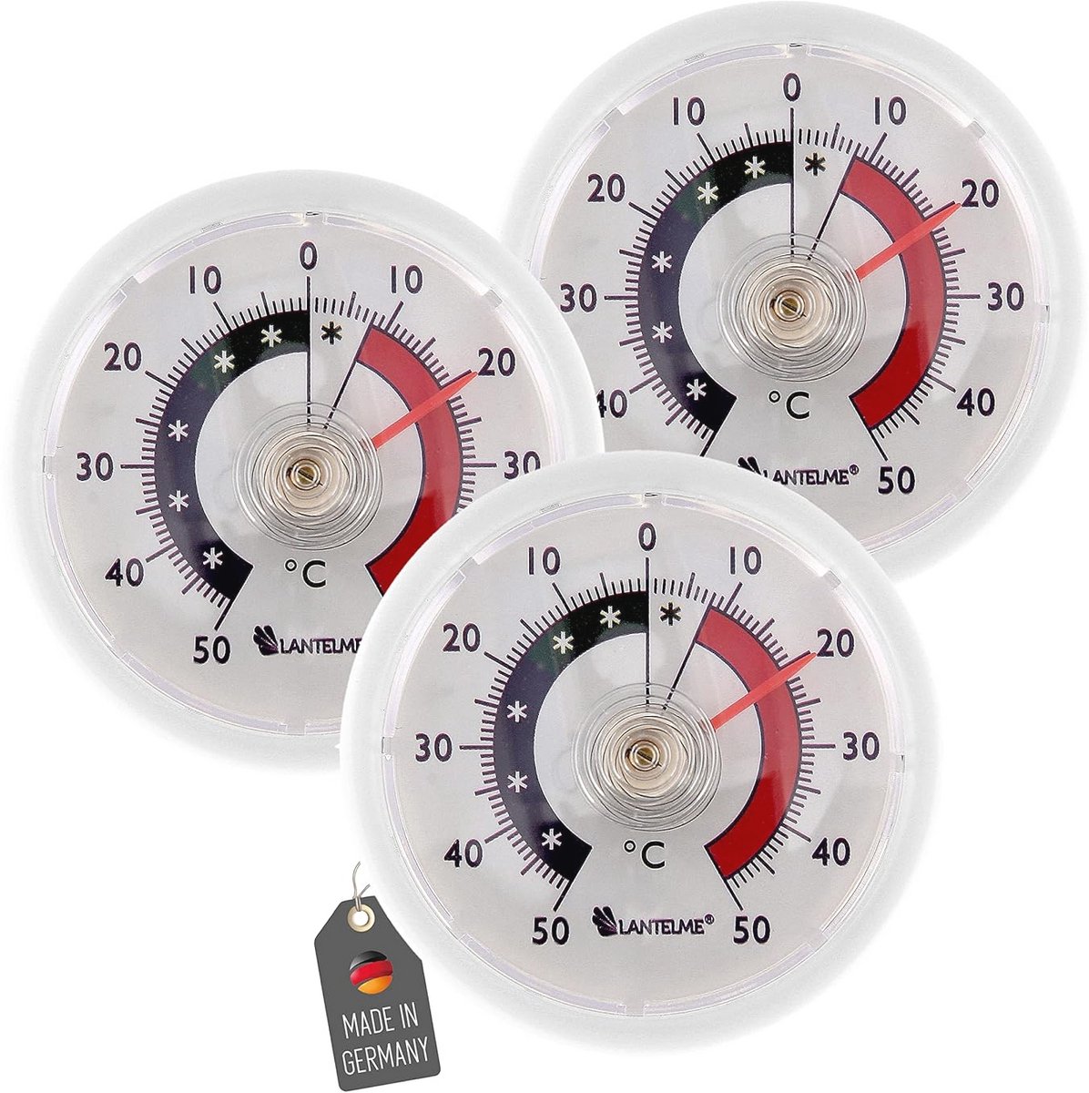 Set van 3 Koelkastthermometers - Analoog, Zelfklevend en Ruimtebesparend
