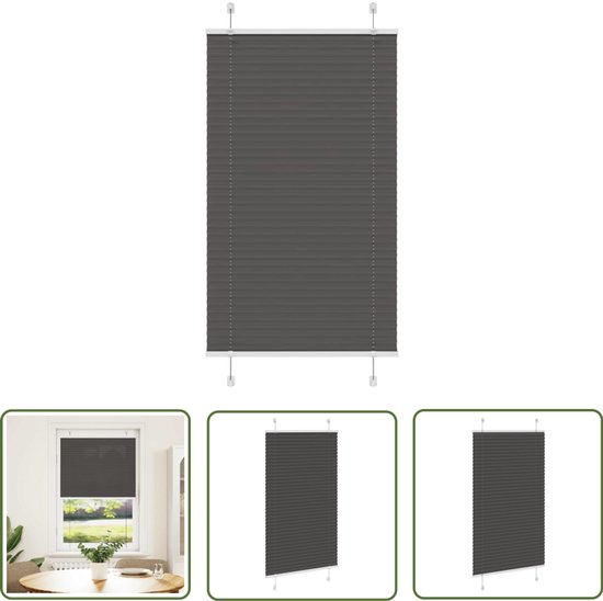 Living plissé enrouleur 75x100 cm largeur tissu 74,4 cm polyester noir - Store plissé - Store enrouleur - Rideaux occultants - Rideaux pour Fenêtres - Rideaux décoratifs